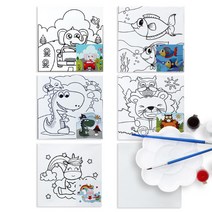 티처스 아크릴 캔버스 컬러링 그림그리기 DIY 6종 세트, 정사각형