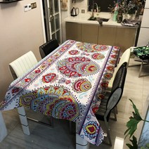 보헤미안 감성 패턴 다양한 패브릭 사각 식탁보, 04, 60 x 60 cm