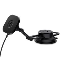 2단계 관절 맥세이프 차량용 고속 무선충전 거치대 대시보드 전기차 모니터 부착 ITS35W-3 ACP04629, 블랙