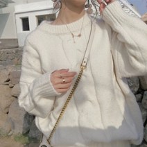 솔레일 여성용 트위스트 우유빛 감성 니트