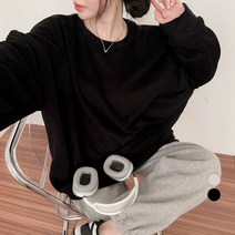 밀키버터 여성용 뽀송 오버핏 후리스 맨투맨