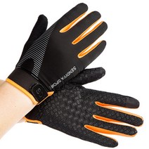 마켓A 슬림 스포츠 사이클링 터치 글러브 양손세트, 오렌지