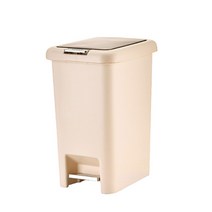스타 원터치 발판 사각 휴지통 10L, 베이지, 1개