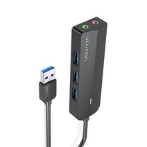 벤션 사운드카드 USB3.0 멀티허브 0.15m, 블랙