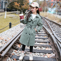 오렌지다몸 여아용 8버튼 벨트 트렌치코트