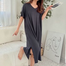 소프트홀릭 빅사이즈 반팔 심플 롱원피스