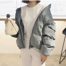 프롬미스 벨벳 웰론 숏 패딩