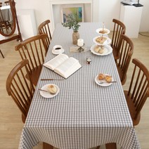 슈가맘 면 방수 식탁보, 코튼캔디 그레이, 4인(145 x 175 cm)