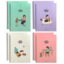 핑크풋 1500 공부비법 코넬 노트 4종 x 2p, 민트,퍼플,아이보리,핑크, 1세트