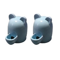 미니 곰돌이 세라믹 햄스터 자동 급수기 250ml YT_RC451, 블루, 2개