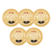 금속 고급 포인트 정장 단추 크라운 21mm, 골드, 5개