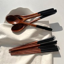 카멜 옻칠 수저 선물세트, 블랙, 블랙, 숟가락 2벌 + 젓가락 2벌