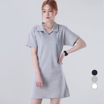어썸어라운드 여성용 피케이 카라 반팔 미니 원피스