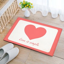 심플 일러스트 레터링 발매트 얇음, 빅하트핑크