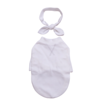 도기스타 반려동물 데일리 티셔츠 + 스카프 세트, 아이보리