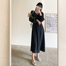 제이스타일 카베드 패턴 스트링 롱원피스