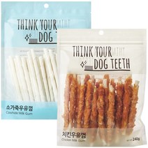 Think your dog teeth 스틱 소가죽 44p + 치킨 24p 세트, 소가죽, 치킨, 1세트