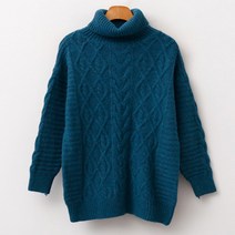 엔비룩 여성용 베이비 꼬임 폴라 니트