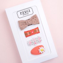 메르시밴드 쁘띠 유아헤어핀 하프 선물세트 4p