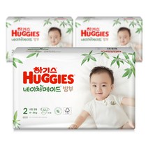 2021 신형 하기스 네이처메이드 밤부 밴드형 기저귀 남여공용 소형 2단계 (4~8kg), 156매