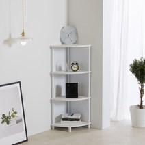 제이디퍼니처 코너장 4단 진열장 공간 수납장, 화이트