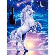 밀스턴 비즈 백마 인테리어 DIY 5D 보석십자수 키트, 혼합색상, 1세트