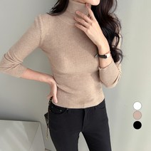 쿨쿠 여성용 골지 폴라 니트