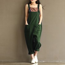 MA 빅사이즈 포켓 린넨 멜빵바지