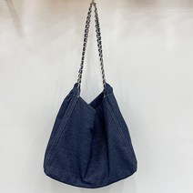 지니얼 여성용 빅사이즈 체인 숄더 여행 데님 에코 쇼퍼백 GA2681