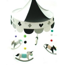 오즈펠트 회전목마 흑백 모빌 만들기 DIY, 1세트, 혼합색상