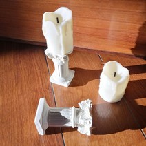 프랑온드 빈티지 촛대 + 양초 조명 세트, 혼합색상