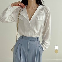 세컨그라운드 여성용 투포켓 카라 셔츠