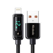 맥도도 디스플레이 USB A타입-애플8핀 라이트닝 고속충전 케이블, 블랙, 1.2m