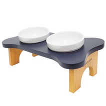 모나지오 뷰티 강아지 원목식기 2구 멜라민, 블랙네츄럴, 1개