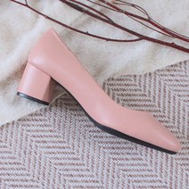 르본디 여성용 수제 둥근코 심플 미들 펌프스 5cm