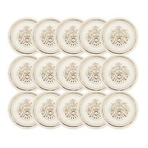 동대문단추왕 의류부자재 고급 코트 정장 가디건 도금 단추 별방패 문장닦기 25mm, 골드아이보리, 15개