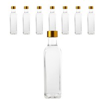 사각더치 스탬핑 골드캡 소스병, 8개, 300ml