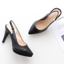 멜팅나인 뒤오픈 스틸레토 슬링백 가보시플랫폼 굽 10cm 킬힐 CL10