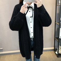공블리 여성용 짜임 니트 로브 롱 가디건 CSU1246