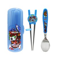 르번 헬로카봇 수저세트 + 케이스, 혼합색상, 스푼 + 한손 교정젓가락 + 케이스