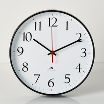 무소음 베이직 라운드벽시계 HA250, 블랙