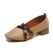 투 라인 버클 트렌디한 플랫 슈즈