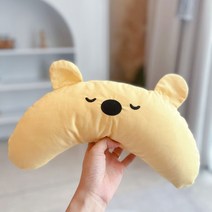 댕이와냥이 반려동물 곰돌이 반달 꿀잠베개, 옐로우