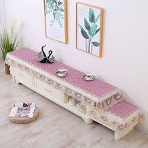 알럽홈 레이스 미끄럼방지 TV장 매트, 퍼플