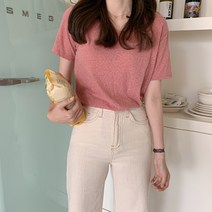 브제크 여성용 베이직 데일리 반팔 티셔츠 T6957K15