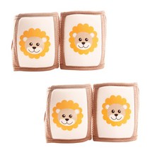 스타도어 애니멀 벨크로 무릎보호대 2p 세트, 브라운사자