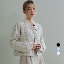 어썸어라운드 여성용 진주 버튼 트위드 자켓