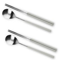 골든벨금속 NYLON 테이블웨어 2인조 수저세트, 그레이, 숟가락 2p + 젓가락 2벌