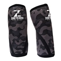 제로투히어로 네오프렌 헬스 팔꿈치보호대 7mm Black camo 양쪽 세트, 1세트