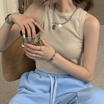 따봉오빠 여성용 아메리칸 스타일 크롭 이너 나시 JNH1165
